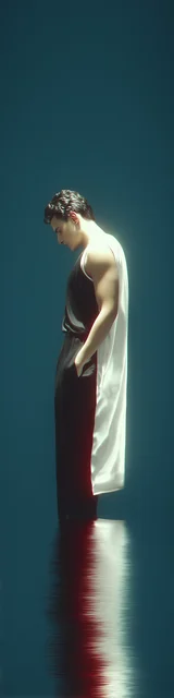 Free aesthetic bookmark featuring someone standing in water